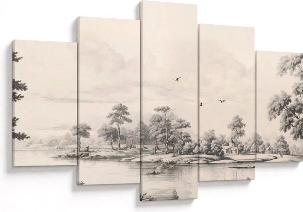 Tablou - Vintage peisaj desen peisaj (150x105 cm)