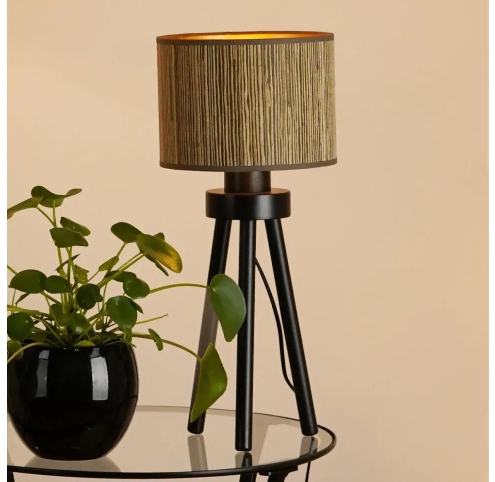 Brilagi - Lampă de masă BOSTON ROLLER 1xE27/15W/230V maro/auriu