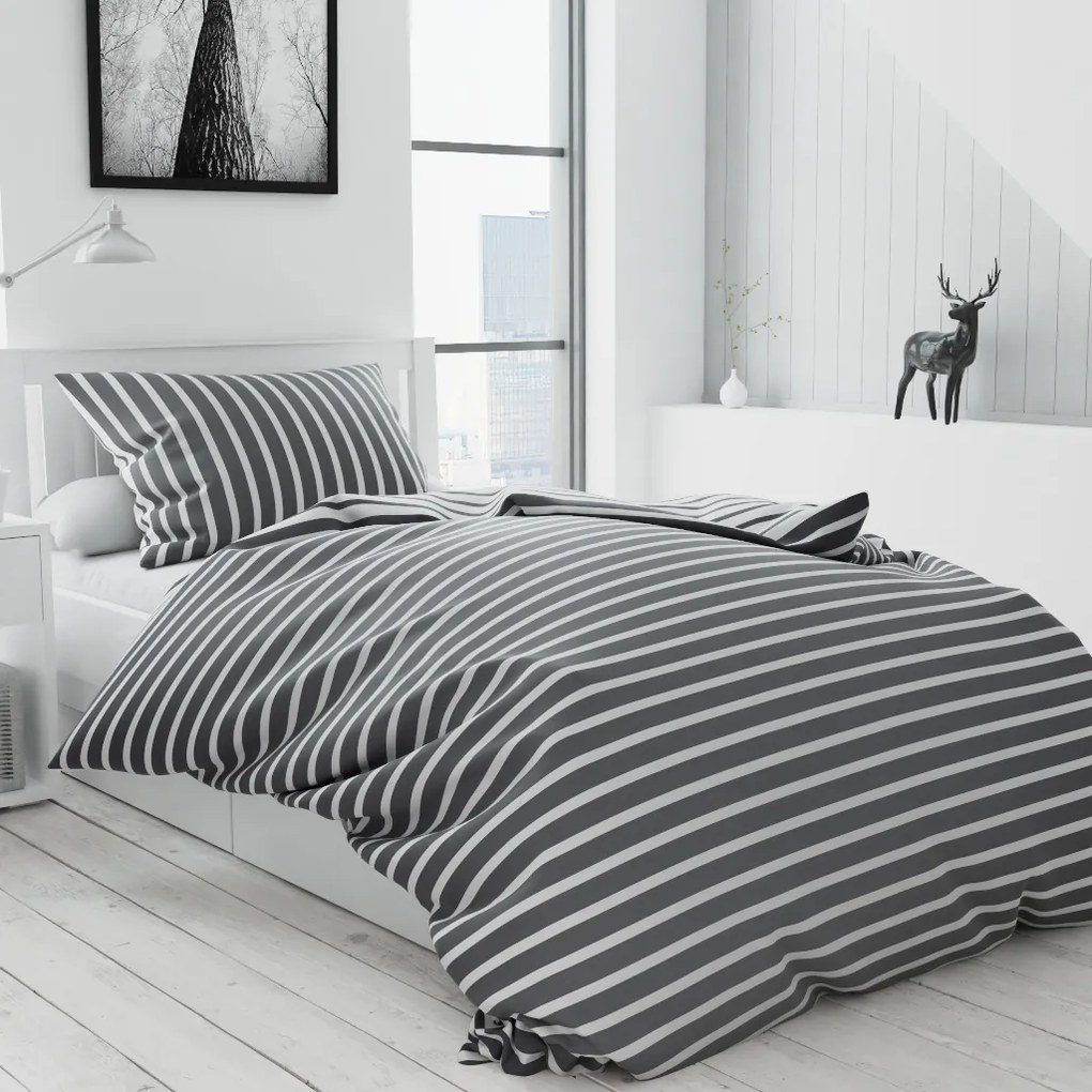 Lenjerie de pat din bumbac Culoare gri, SLIEMA Dimensiune lenjerie de pat: 70 x 90 cm | 140 x 200 cm