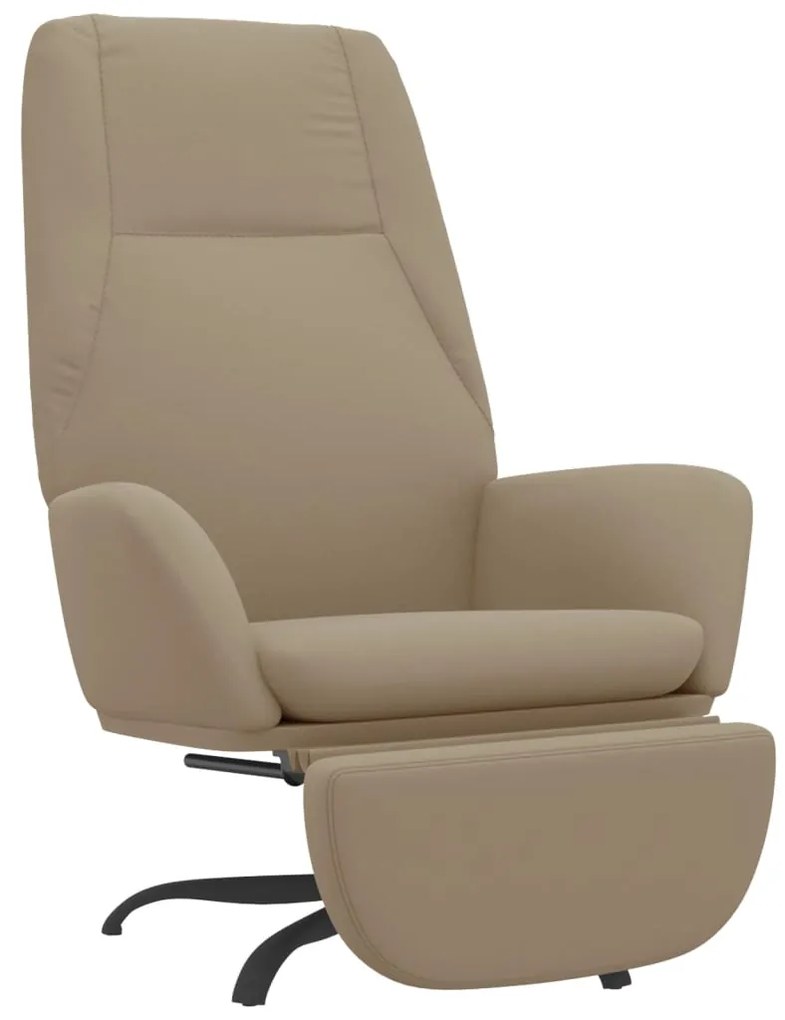 3097867 vidaXL Scaun de relaxare cu taburet, gri deschis, microfibră
