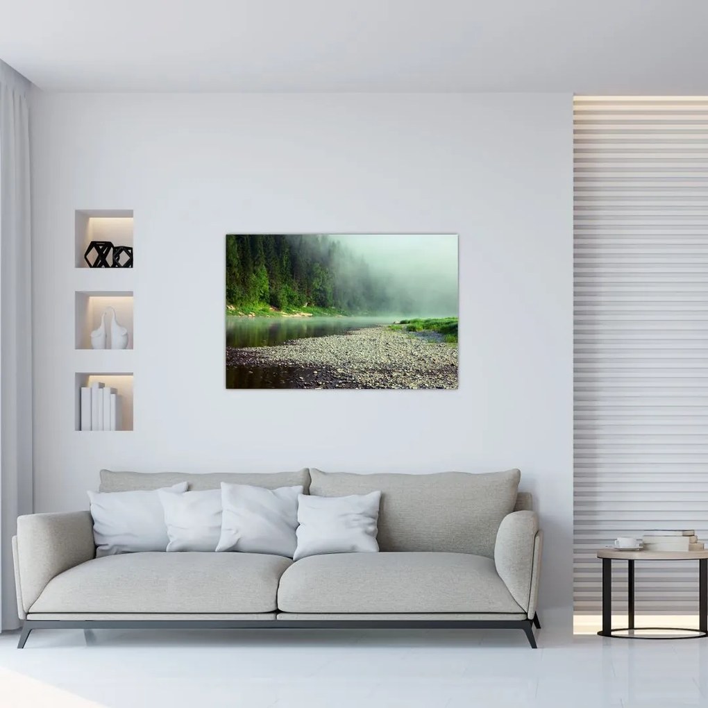 Tablou - Râu lângă pădure (90x60 cm)