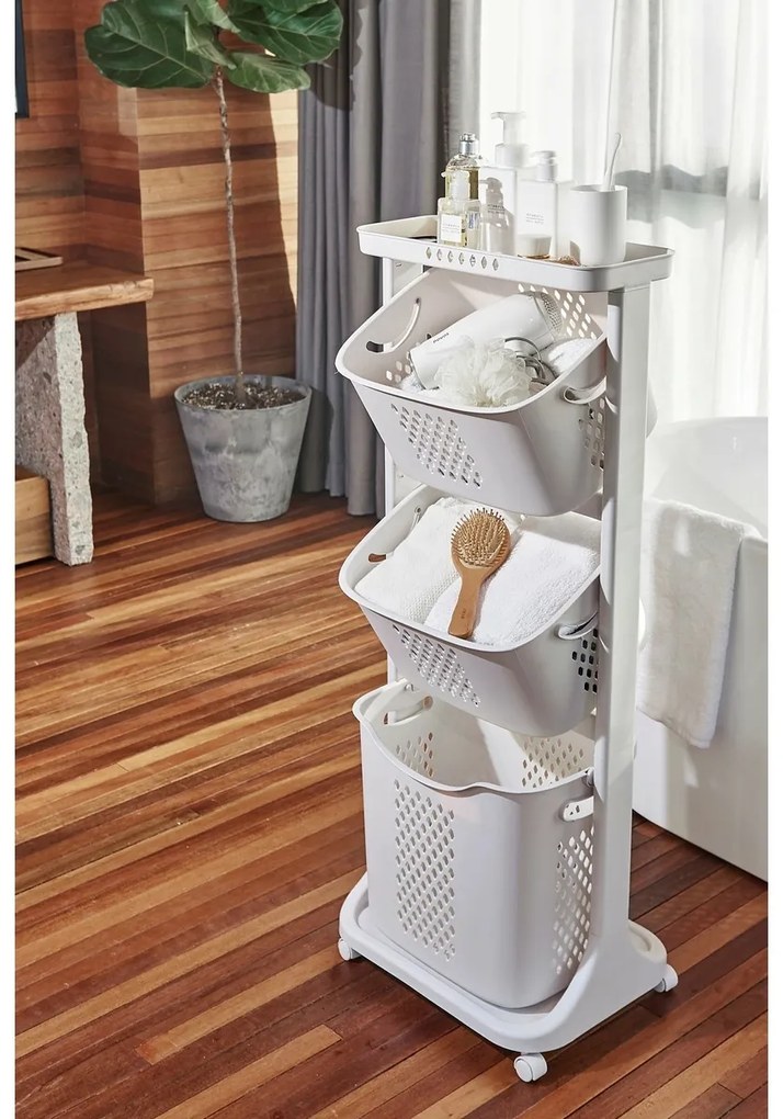 Set coșuri universale 4Home TRIS, pe rotile, 3 nivele, 3 etaje