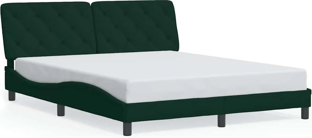 vidaXL Cadru de pat fără saltea, verde închis, 160x200 cm, catifea