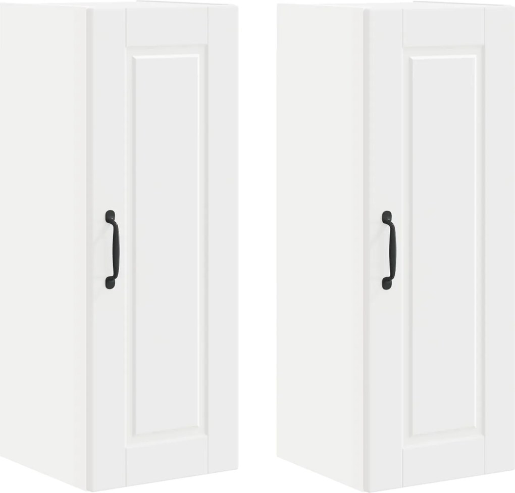 vidaXL Dulap de bucătărie 2 pcs Alb 30 x 31 x 80 cm Lemn compozit