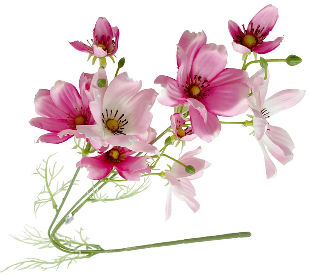 Crenguta cu flori artificiale roz, Sensation, 65cm