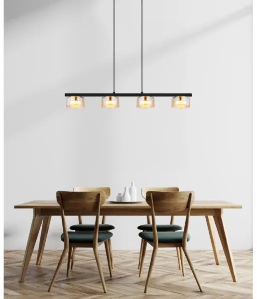 Lustră LED pe cablu Globo 16055-4HG HIGGINS 4xGX53/6W/230V fumuriu/maro