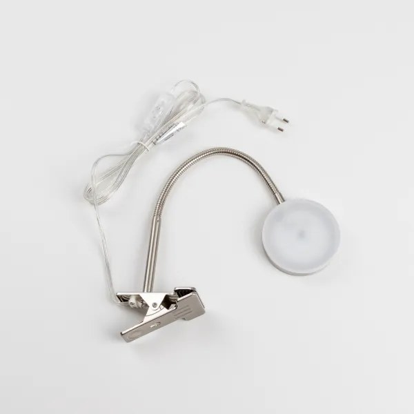 Lampă cu clemă LED/3,2W/230V, crom mat