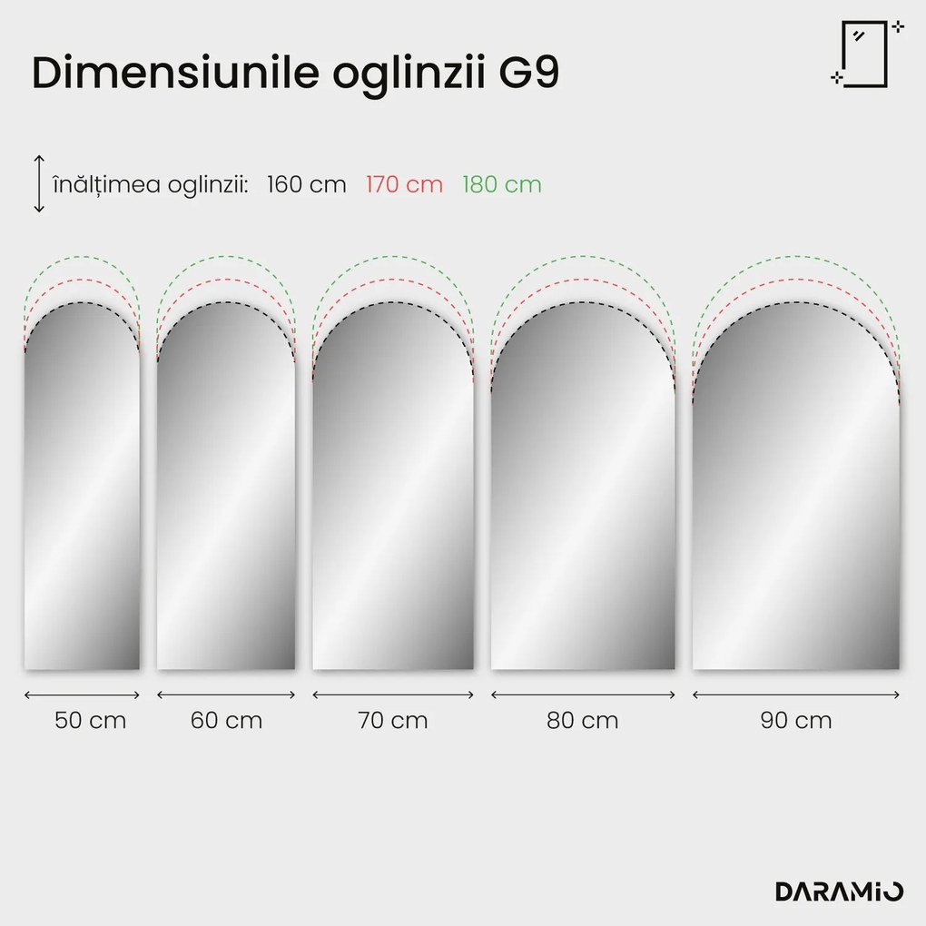 Oglindă semilună cu LED G9