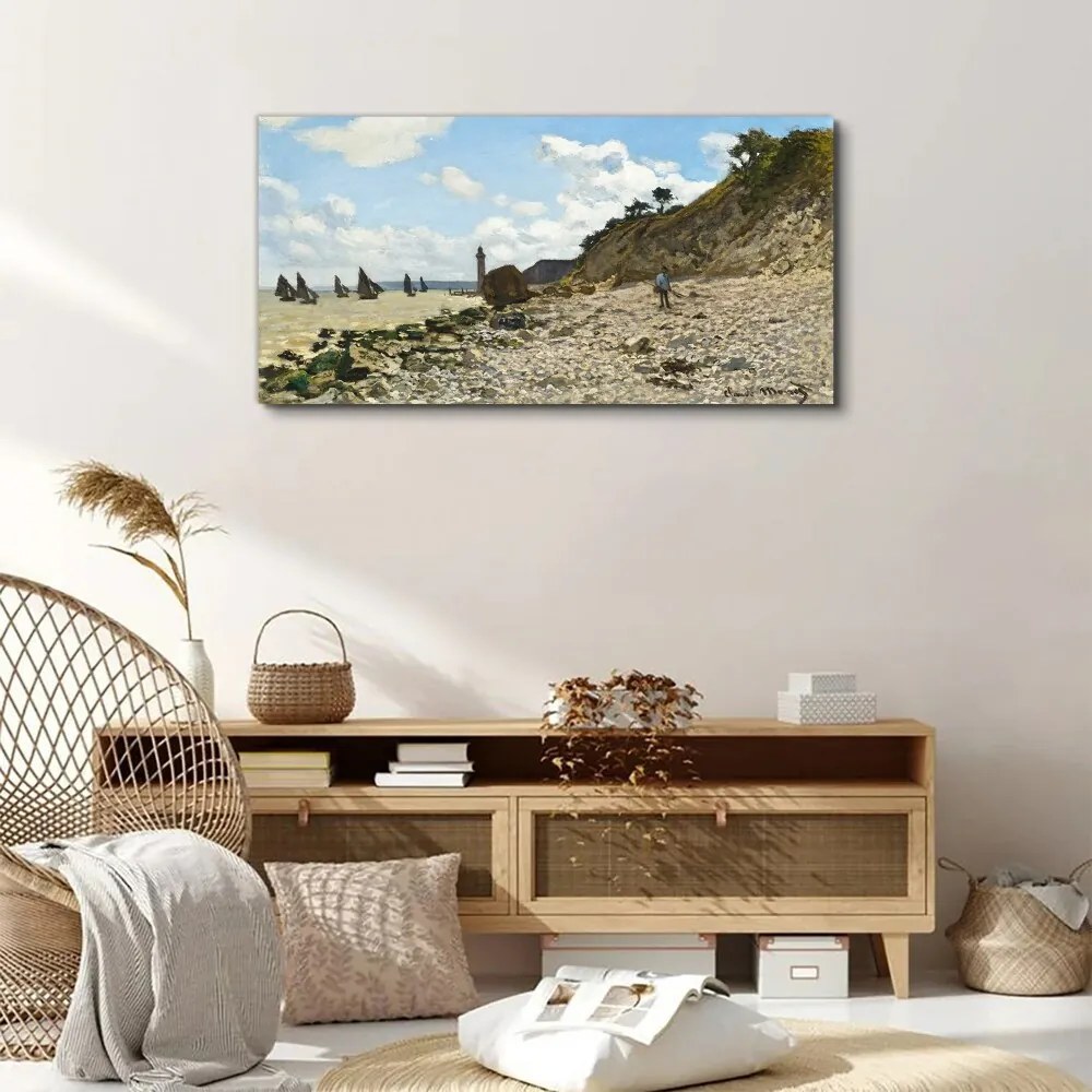 Tablou canvas Bărci pe plaja Monet
