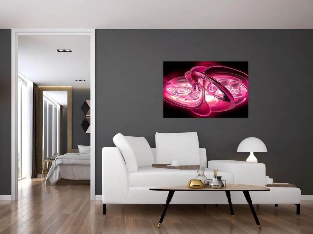 Tabloul cu fractali roz (90x60 cm)