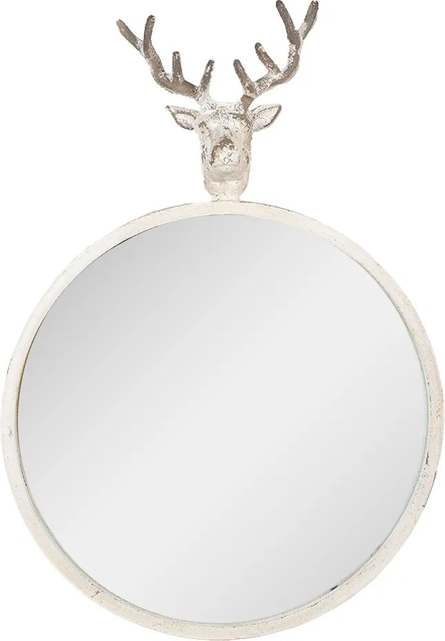 Oglinda de perete, alba, din metal, 48x10x67 cm, Deer