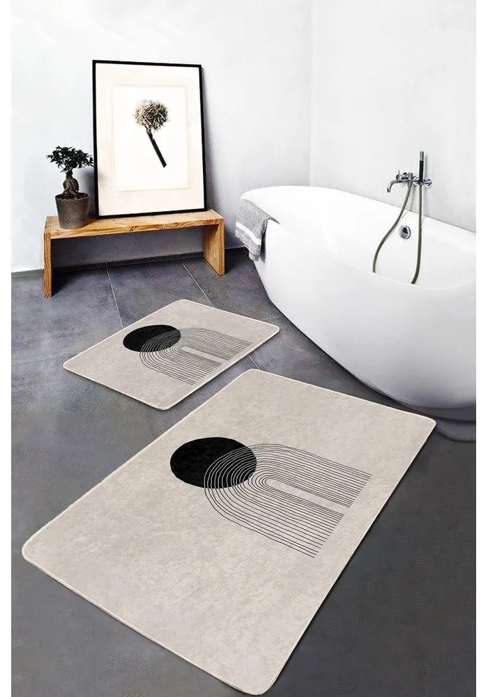 Covorașe de baie bej 2 buc. 60x100 cm – Mila Home