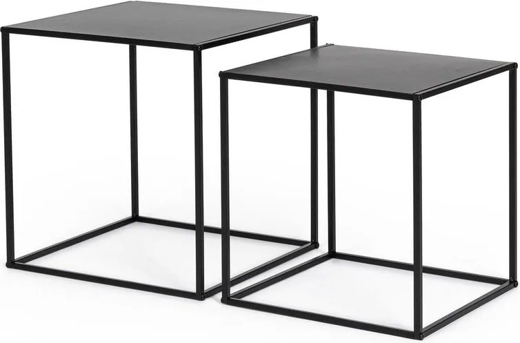 Măsuțe de cafea negre 2 buc. din metal 38x38 cm Alrik – Yes Everyday