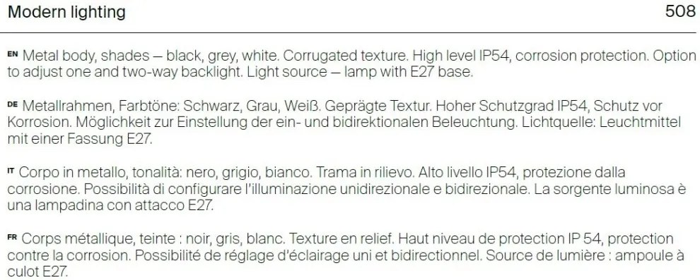 Aplica de perete pentru iluminat exterior IP54 Bronx gri