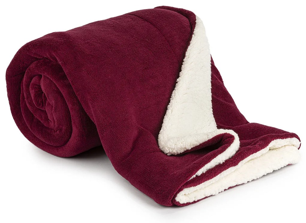 Pătură din imitație de blăniță 4Home vișiniu, 150 x 200 cm