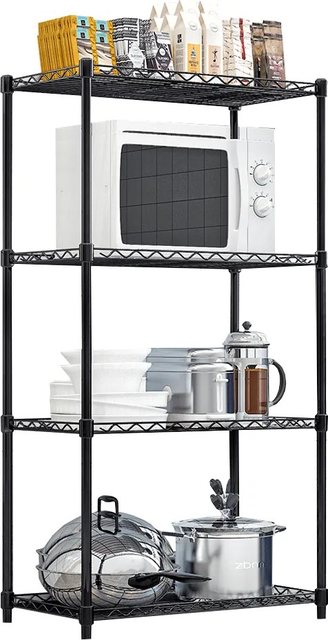 Etajera SUER TYP 1, negru, metal, 56x35x120 cm