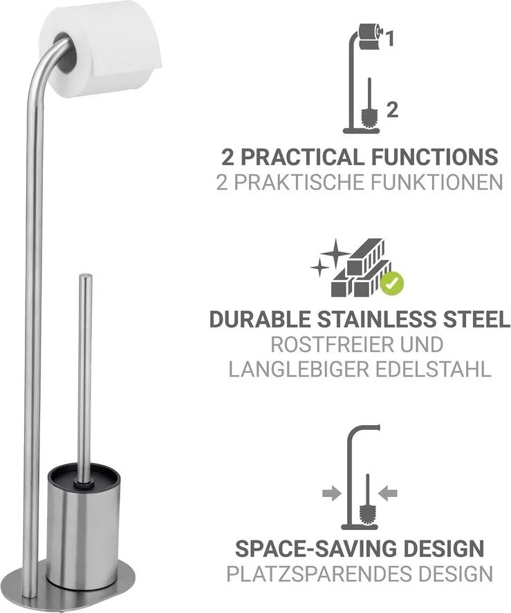 Suport pentru hârtie igienică argintiu mat din oțel inoxidabil Levante – Wenko