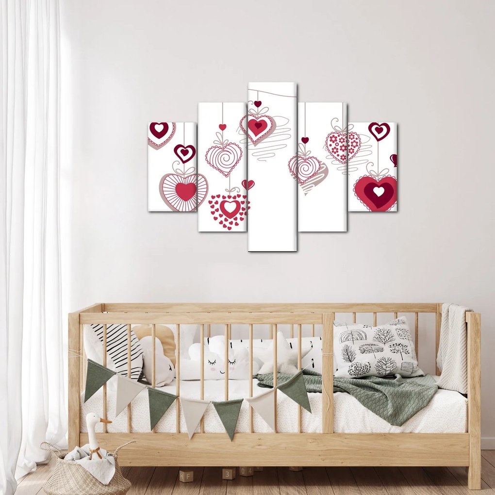 Tablou cu inimiore pictate (150x105 cm)
