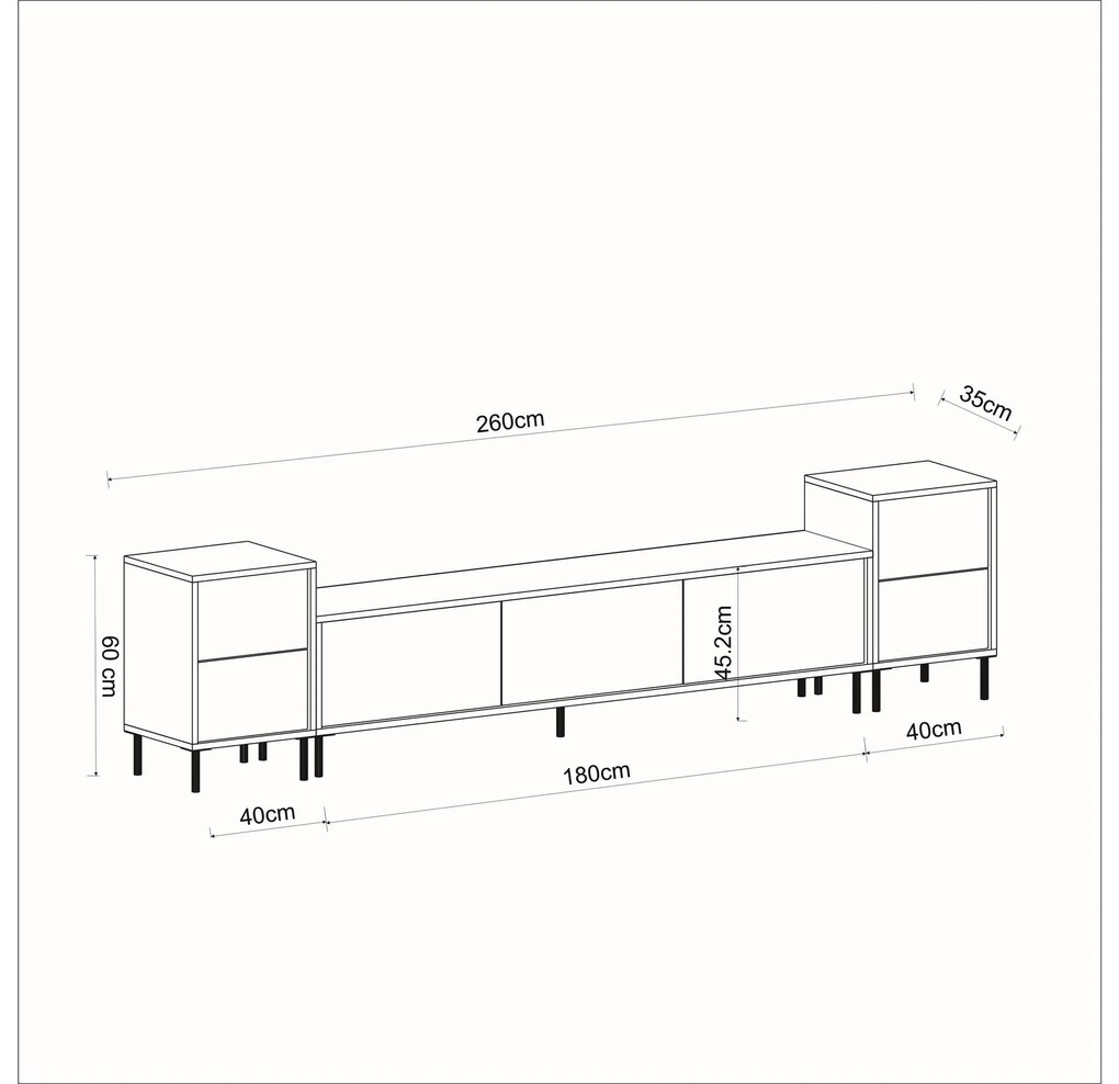 Mobilier living Mamene 3 (marmură deschis + auriu) . 1095702