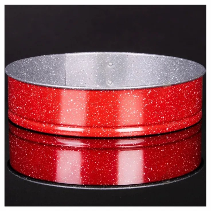 Tava cu fund detasabil Oliver Voltz OV51223RB18, 18x6.8cm, Finisaj marmura, Rosu