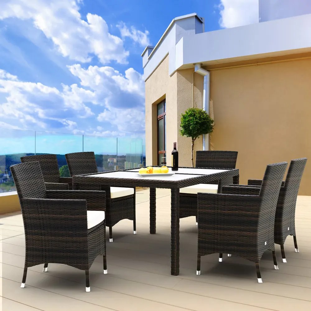 Deuba Set ratan de gradina Berlin 1+6 - maro