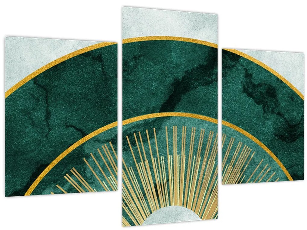 Tablou - Forme cu texturi aurii (90x60 cm)