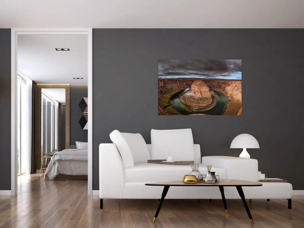 Tablou cu lac în stânci (90x60 cm)