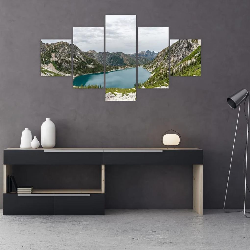 Tablou cu lac în munți (125x70 cm), în 40 de alte dimensiuni noi