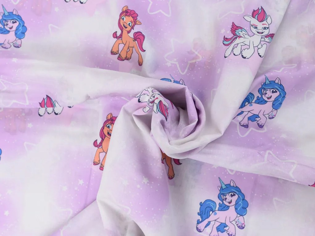 Lenjerie de pat din bumbac MY LITTLE PONY STARS alb pentru copii Dimensiune lenjerie de pat: 60 x 70 cm | 140 x 200 cm
