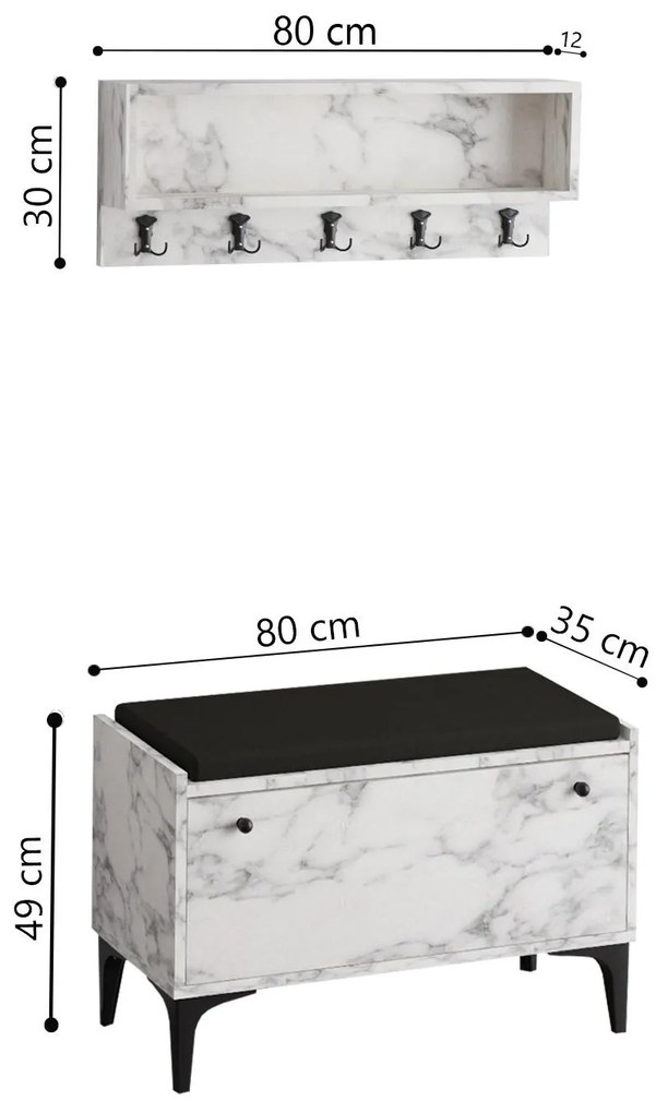 Mobilier hol Aliex 10 (marmură carrara). 1102256