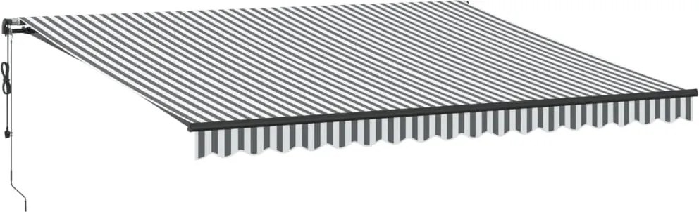 vidaXL Copertină retractabilă automat, antracit/alb, 450x350 cm