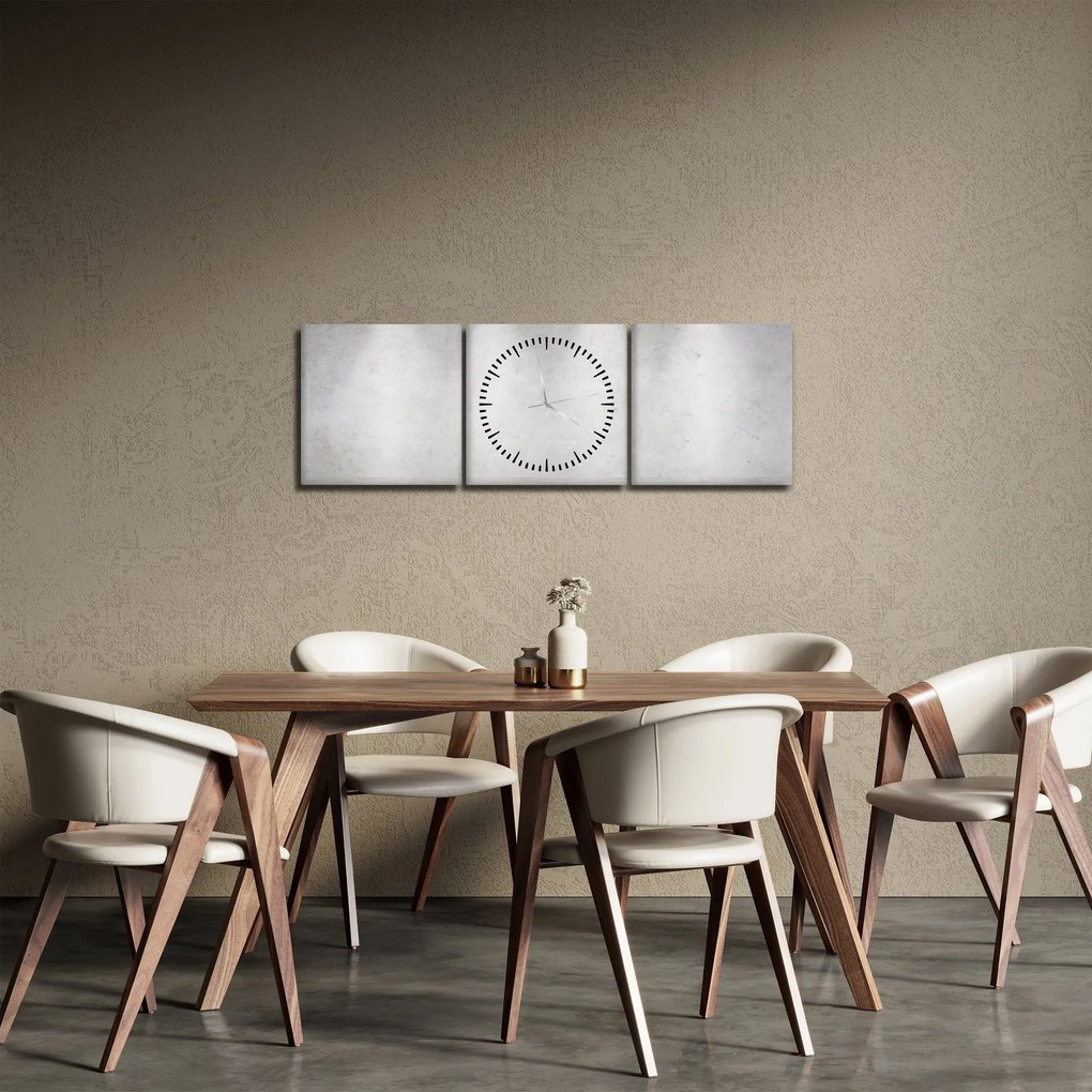 Tablou - Perete de beton cu lumini (cu ceas) (90x30 cm)
