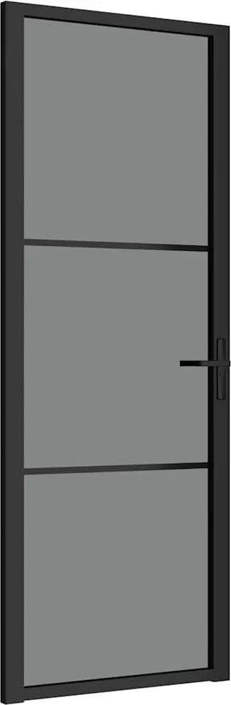 vidaXL Ușă de interior, 76x201,5 cm, negru, sticlă ESG și aluminiu
