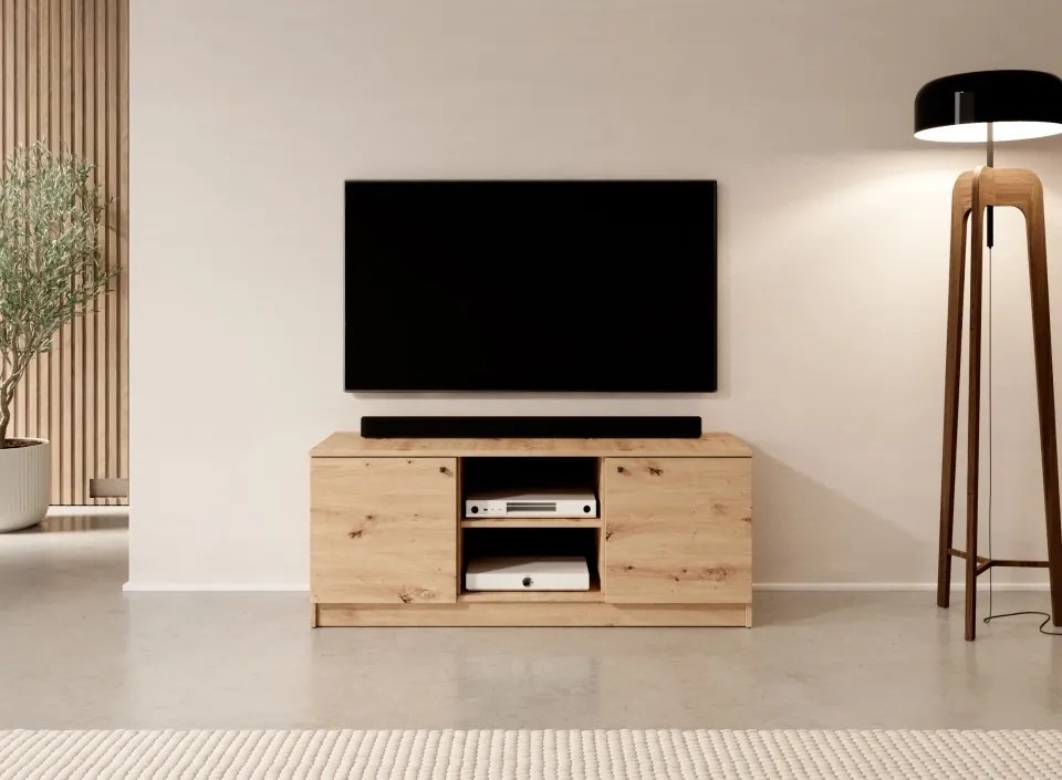 Comodă TV Evi – 120x40x48.5 cm – Stejar Artisan