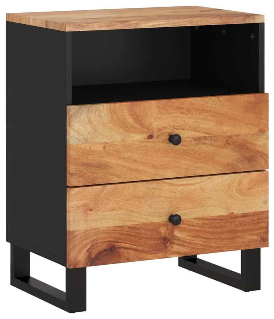 350665 vidaXL Noptieră, 50x33x62 cm, lemn masiv acacia și lemn prelucrat