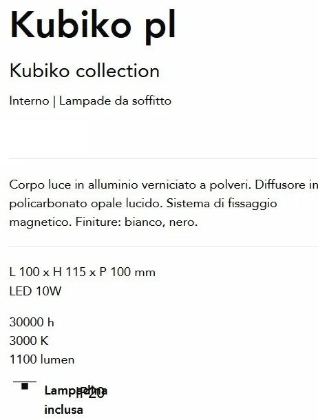 Spot LED aplicat Kubiko pl alb
