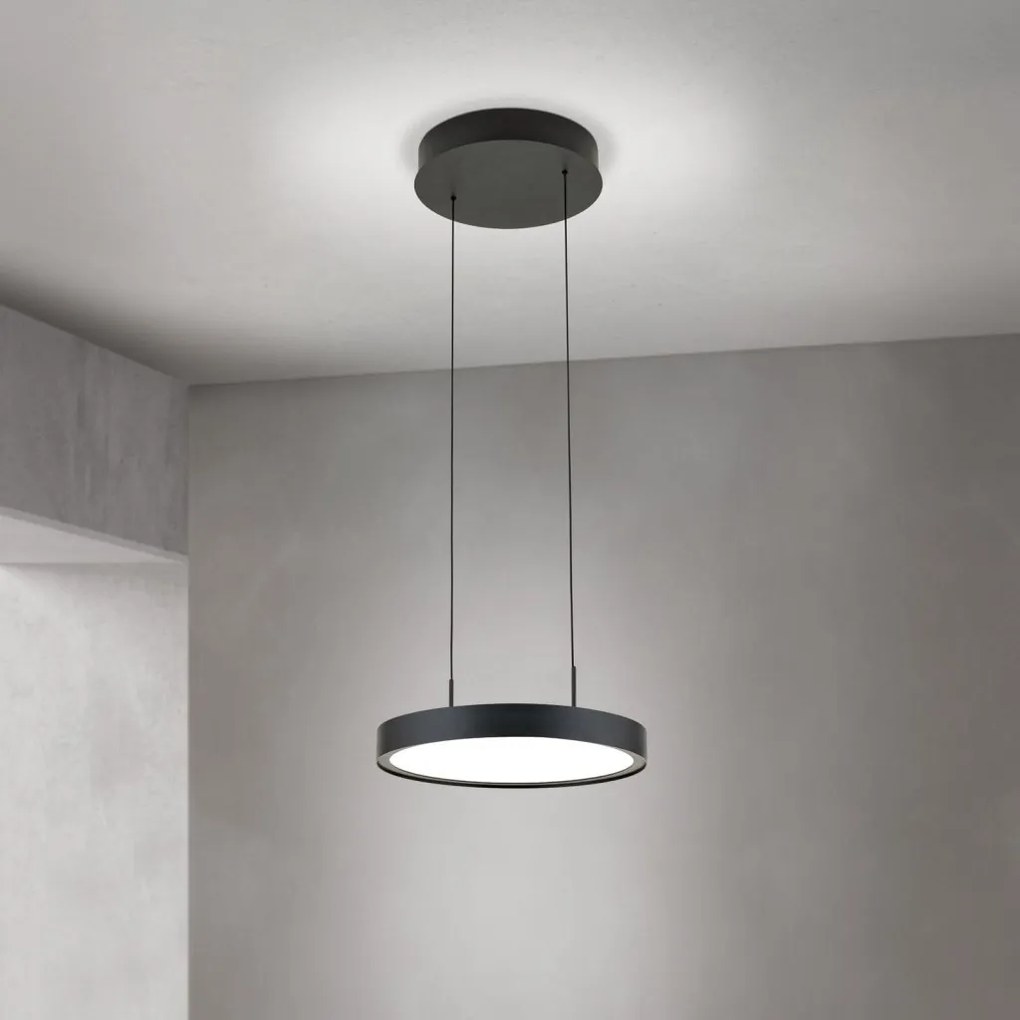 Lustra LED suspendata iluminat sus si jos TEIDE negru