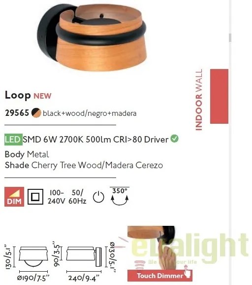 Aplica perete LED dimabila design deosebit LOOP II 29565