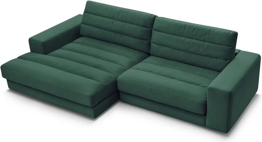 Colțar verde cu tapițerie din catifea (cu colț pe partea stângă/cu șezlong) Sierra – Bobochic Paris