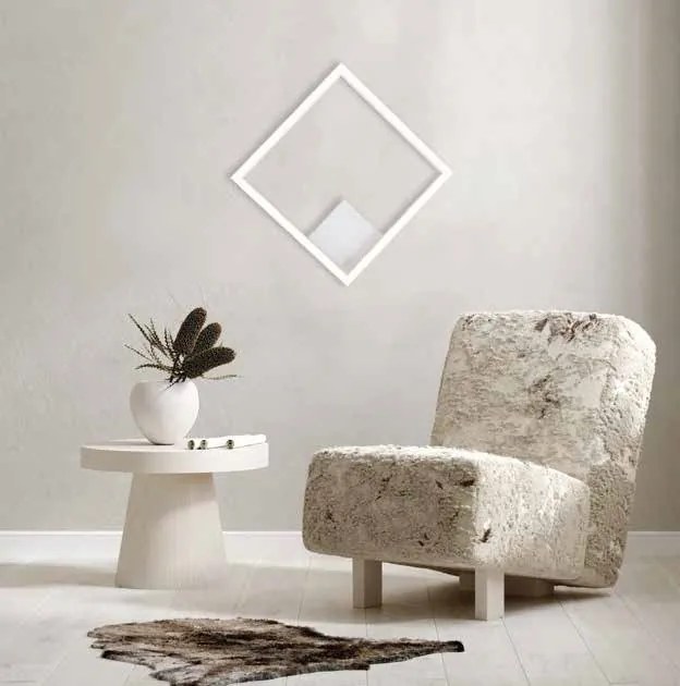 Aplica LED perete sau tavan design modern geometric Erick alb