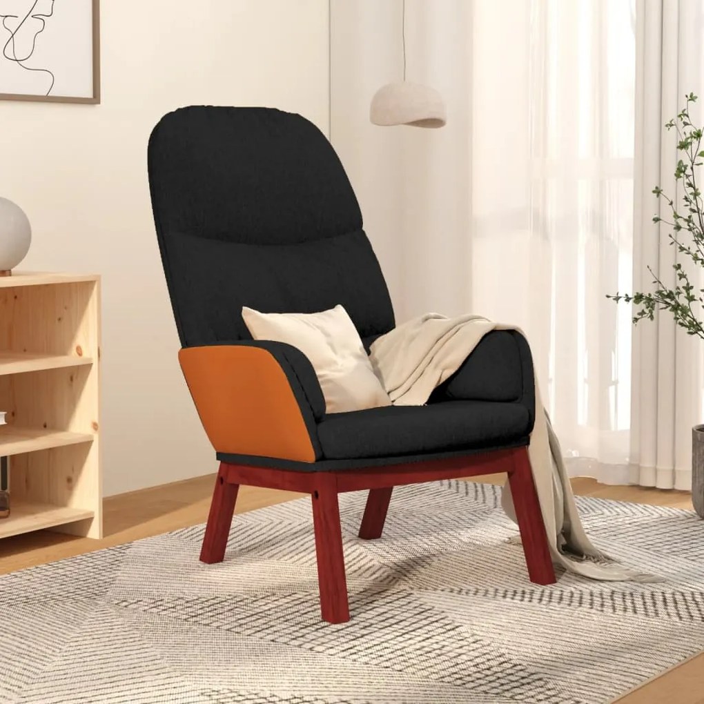 341066 vidaXL Scaun de relaxare, negru, material textil