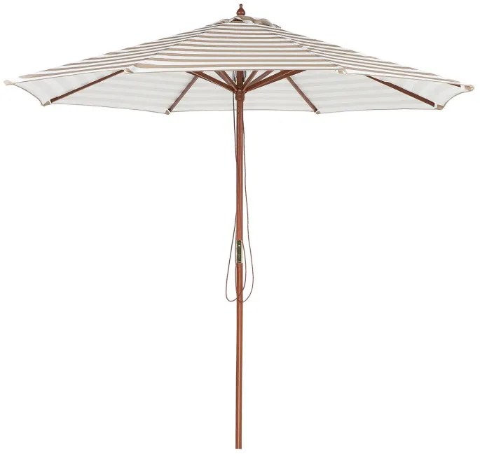 Umbrela de gradina Ferentillo, alb/bej/maro, 245 x 260 x 260 cm