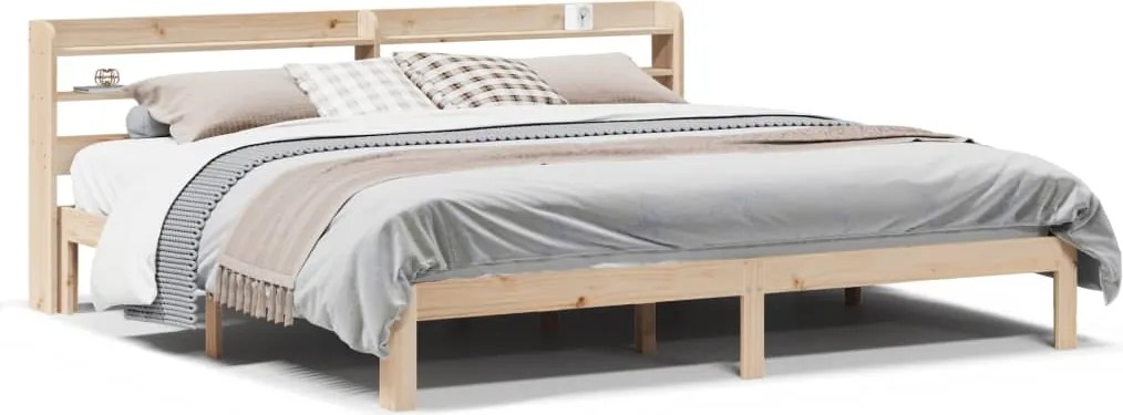 vidaXL Cadru pat cu tăblie 200x200 cm, lemn masiv de pin