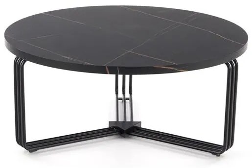 Masuta cafea Antica marble negru – H36 cm