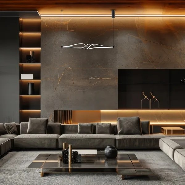 Lustră LED pe cablu TWISTER LED/56W/230V negru