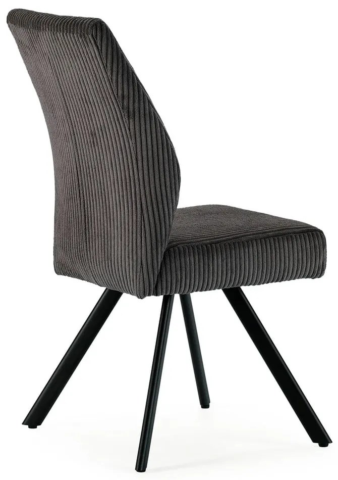 Scaune de dining gri-închis 2 buc. din catifea reiată Anibal – Marckeric