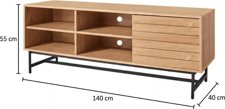 Masuta TV VALMOR 140x40 cm, decor stejar