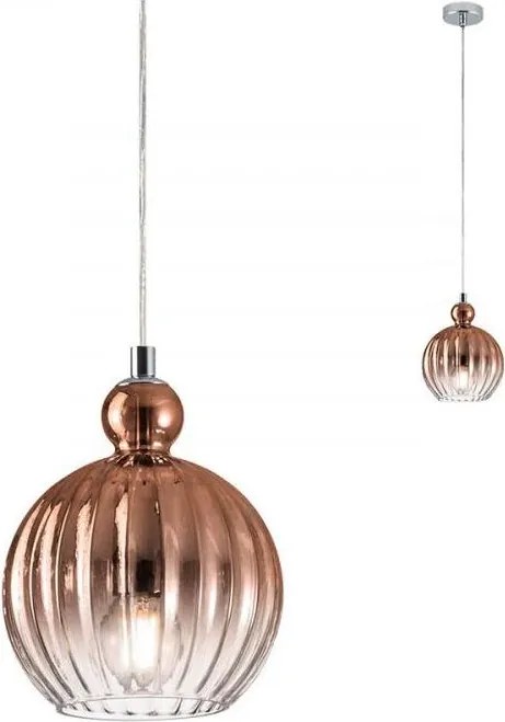 Redo 01-2064 - Pendul PLUMEN pe cablu, 1xE14/42W/230V, Ø 15 cm, cupru