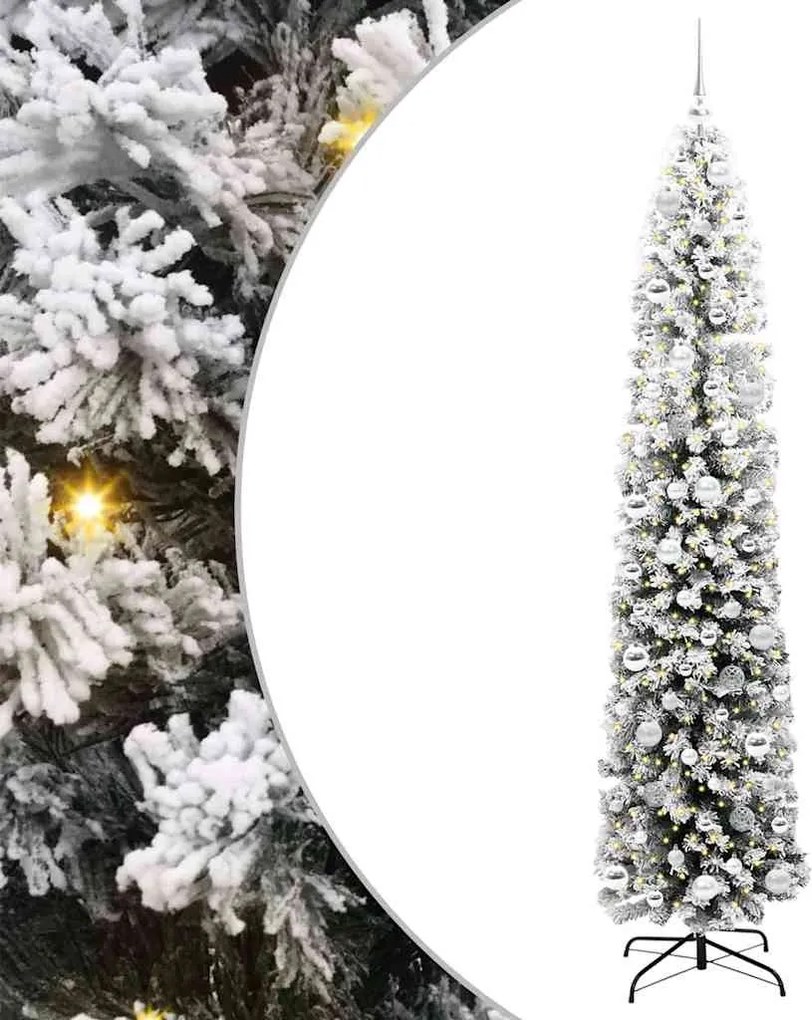 vidaXL Brad de Crăciun artificial Verde 210 cm PVC și oțel și plastic