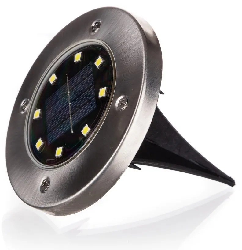 Happy Green Lampă LED încastrabilă solarăargintie, 12 cm